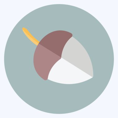 Yumuşak mavi arkaplanda izole edilmiş tek bir Acorn Simgesi modayı