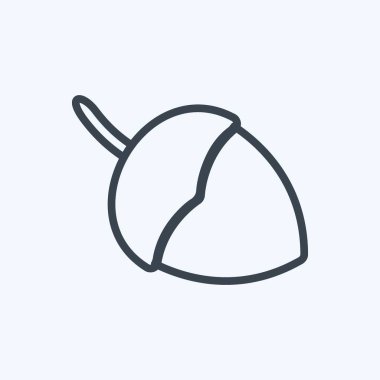 Yumuşak mavi arkaplanda izole edilmiş tek bir Acorn Simgesi