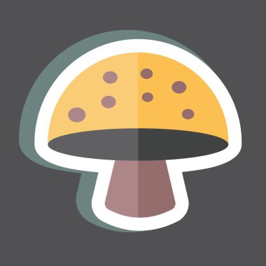 Tek Mantar Yapıştırması siyah arkaplanda izole edildi