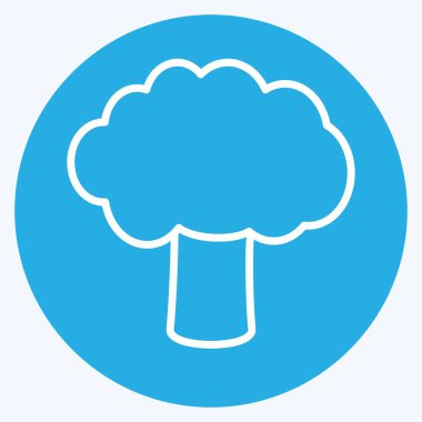 Yumuşak mavi arkaplanda izole edilmiş modayla Ağaç I Simgesi