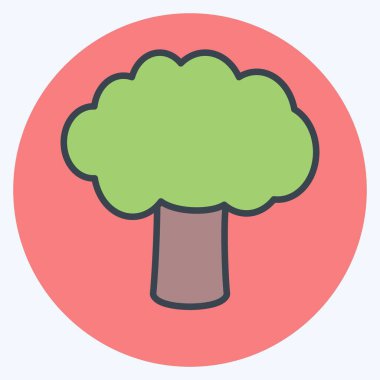 Yumuşak mavi arkaplanda izole edilmiş renkli eş biçiminde Ağaç I Simgesi