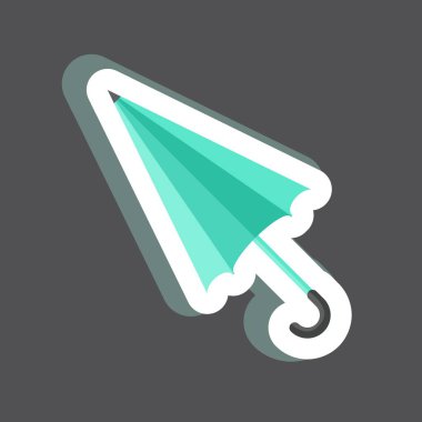 Siyah arkaplanda modada şemsiye etiketi izole edildi