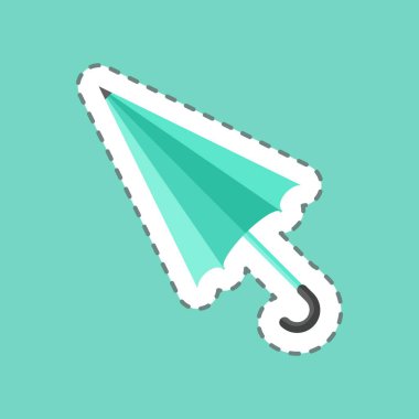 Moda satırındaki Şemsiye Etiketi mavi arkaplanda izole edildi