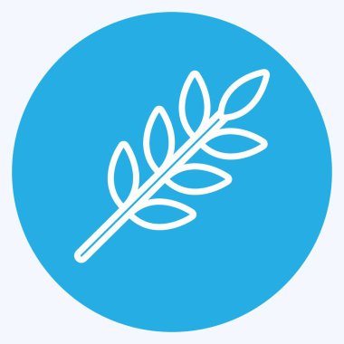 Modaya uygun mavi gözlü buğday Simgesi yumuşak mavi arkaplanda izole