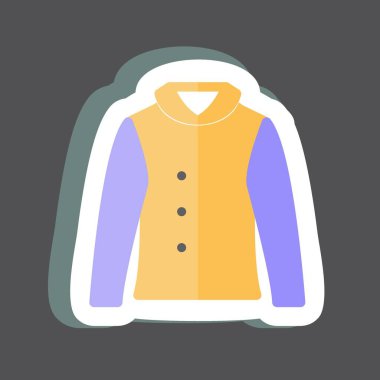 Siyah arkaplanda sıcak ceket etiketi izole edildi