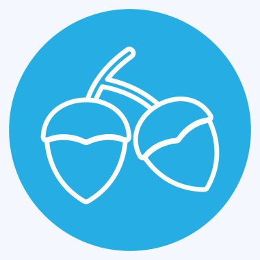 Yumuşak mavi arkaplanda izole edilmiş, modaya uygun mavi gözler tarzında palamut simgesi