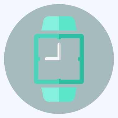 Yumuşak mavi arkaplanda izole edilmiş modayı gösteren analog saat simgesi