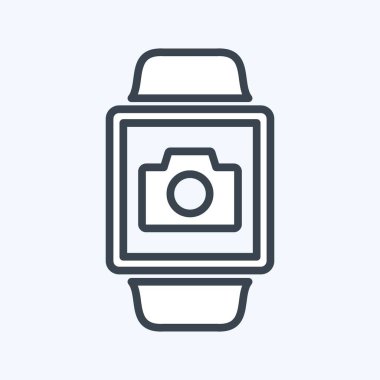 Kamera Uygulaması Simgesi modayı izleyerek yumuşak mavi arkaplanda izole edildi