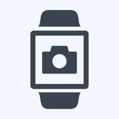 Kamera Uygulaması Simgesi modayı gösteren sembol yumuşak mavi arkaplanda izole edildi