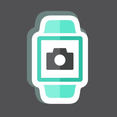 Kamera Uygulaması Etiketi siyah arkaplanda izole edildi