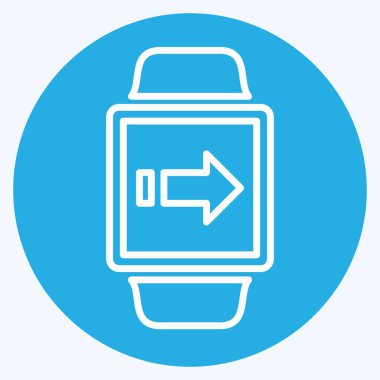 Yumuşak mavi arkaplanda izole edilmiş moda mavi gözlü veri aktarım simgesi