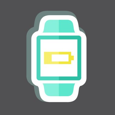 Düşük Pil İşareti Etiketi siyah arkaplanda izole edildi