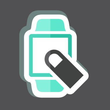 Parmak Etiketini siyah arkaplanda izole edilmiş modayla kaydır