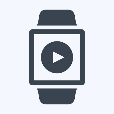 Yumuşak mavi arkaplanda izole edilmiş modaya uygun kabartma biçimindeki Video Uygulaması Simgesi