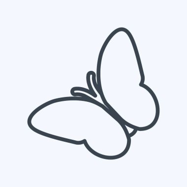 Kelebek Uçan Simge modayı tarzında yumuşak mavi arkaplanda izole edildi