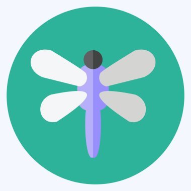 Firefly Simgesi yumuşak mavi arkaplanda izole edilmiş düz stil