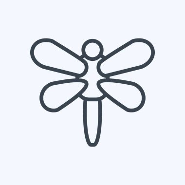 Yumuşak mavi arkaplanda izole edilmiş modaya uygun çizgi biçimindeki Firefly Simgesi