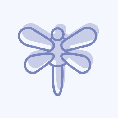 Firefly Simgesi yumuşak mavi arkaplanda izole edilmiş iki ton biçiminde