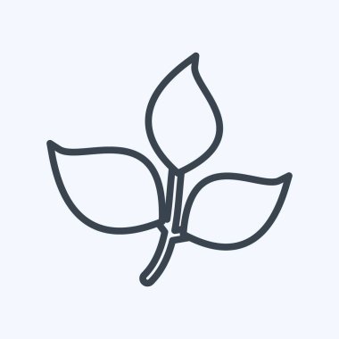 Simgeyi yumuşak mavi arkaplanda izole edilmiş moda satır biçiminde bırakır