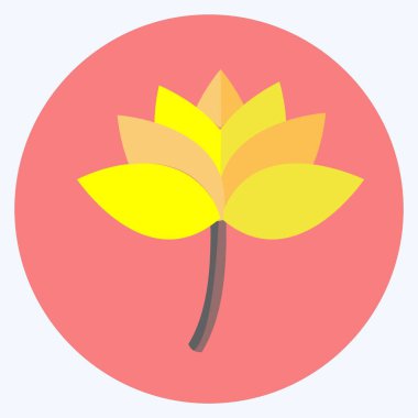 Modaya uygun düz stil Lotus Simgesi yumuşak mavi arkaplanda izole