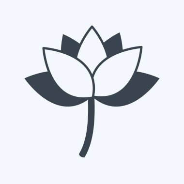 Modaya uygun kabartma biçiminde Lotus Simgesi yumuşak mavi arkaplanda izole