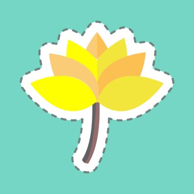 Moda satırında Orkide Simgesi Yapıştırıcısı mavi arkaplanda izole edildi