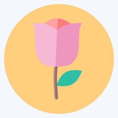 Yumuşak mavi arkaplanda izole Rose Simgesi