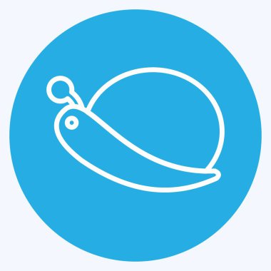 Salyangoz Simgesi son moda mavi gözler tarzında yumuşak mavi arkaplanda izole