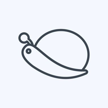 Yumuşak mavi arkaplanda izole edilmiş moda çizgi biçiminde salyangoz simgesi