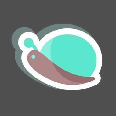 Salyangoz etiketi siyah arkaplanda izole edildi