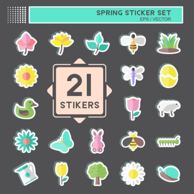 Bahar Simgesi Etiketi siyah arkaplanda izole edildi