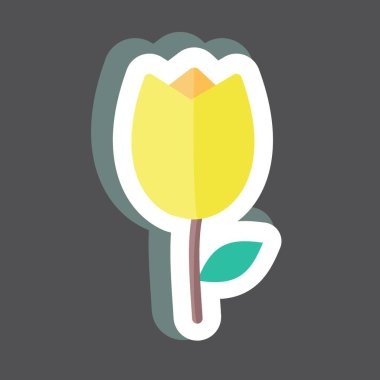 Lale Etiketi siyah arkaplanda izole edildi