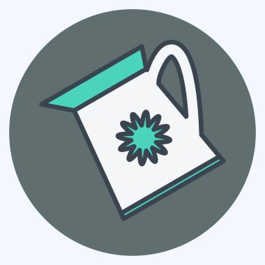 Sulama Bitkileri Simgesi yumuşak mavi arkaplan üzerinde izole edilmiş moda renk eşi biçimi