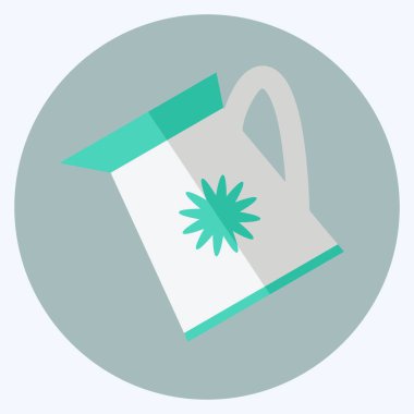 Sulama Bitkileri Simgesi yumuşak mavi arkaplanda izole edilmiş düz moda tarzında