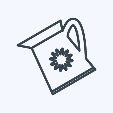 Sulama Bitkileri Simgesi, yumuşak mavi arkaplanda izole edilmiş moda çizgisi tarzında