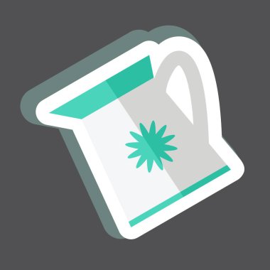 Sulama Bitkileri Etiketi siyah arkaplanda izole edildi