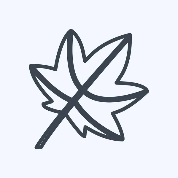 Leaf Icon Trendy Line Style Isolated Soft Blue Background — Vetor de Stock