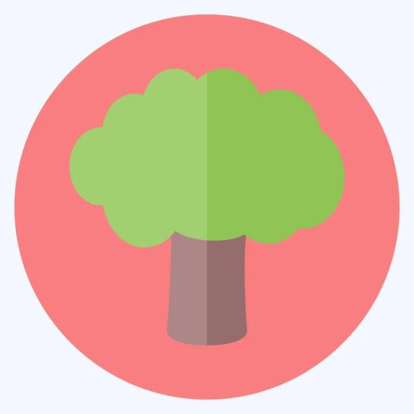 Tree Pictogram Trendy Platte Stijl Geïsoleerd Zachte Blauwe Achtergrond — Stockvector