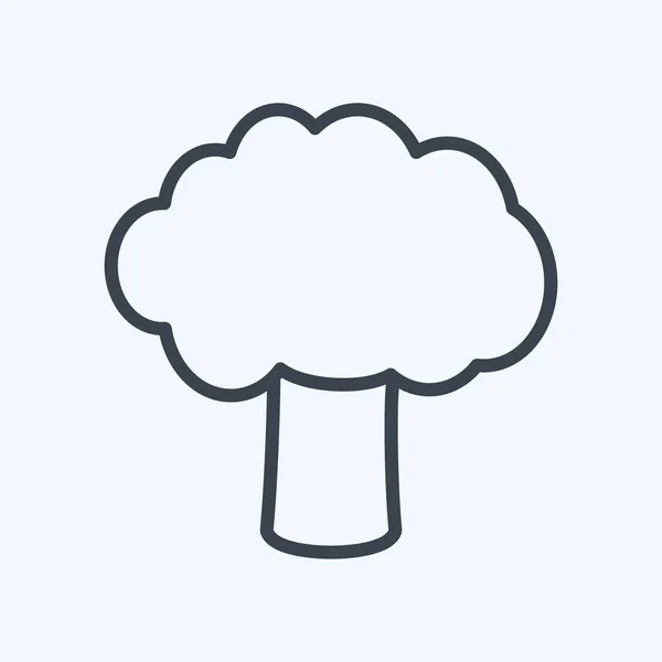 Tree Icon Trendy Line Style Isolated Soft Blue Background — 图库矢量图片