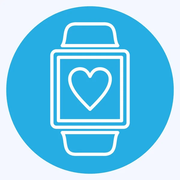 Health App Icon Trendy Blue Eyes Style Isolated Soft Blue — Vetor de Stock