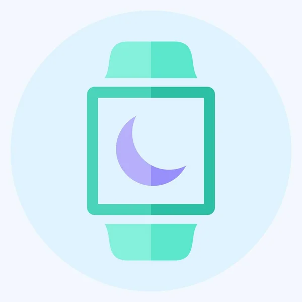 Night Display Icon Trendy Flat Style Isolated Soft Blue Background — Vetor de Stock