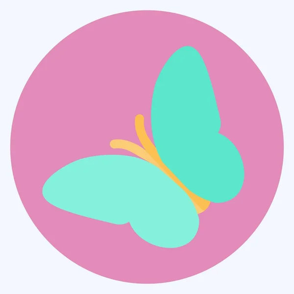 Butterfly Flying Icon Trendy Flat Style Isolated Soft Blue Background —  Vetores de Stock