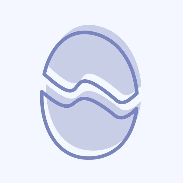Яйцо Икона Модном Стиле Два Тона Изолированы Мягком Синем Фоне — стоковый вектор