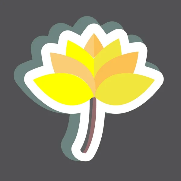 Sticker Lotus Mode Isolé Sur Fond Noir — Image vectorielle
