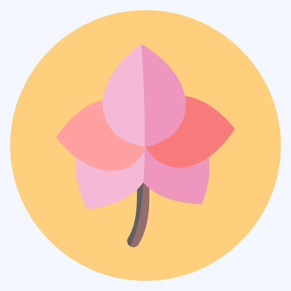 Icône Orchidée Dans Style Plat Mode Isolé Sur Fond Bleu — Image vectorielle