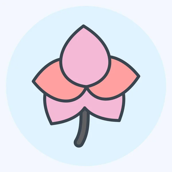 Orchid Icon Trendy Color Mate Style Isolated Soft Blue Background — Vetor de Stock