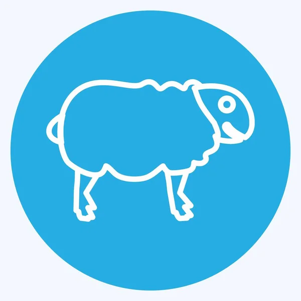 Sheep Icon Trendy Blue Eyes Style Isolated Soft Blue Background — Stock Vector