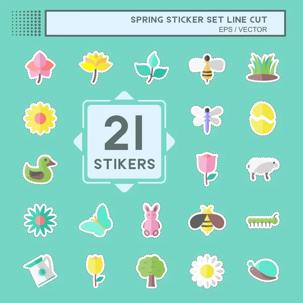 Bahar Simgesi Terzi Etiketini moda satırında ayarla mavi arkaplanda izole edildi