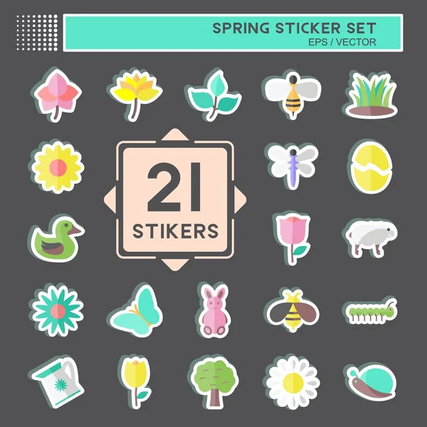 Bahar Simgesi Etiketi siyah arkaplanda izole edildi