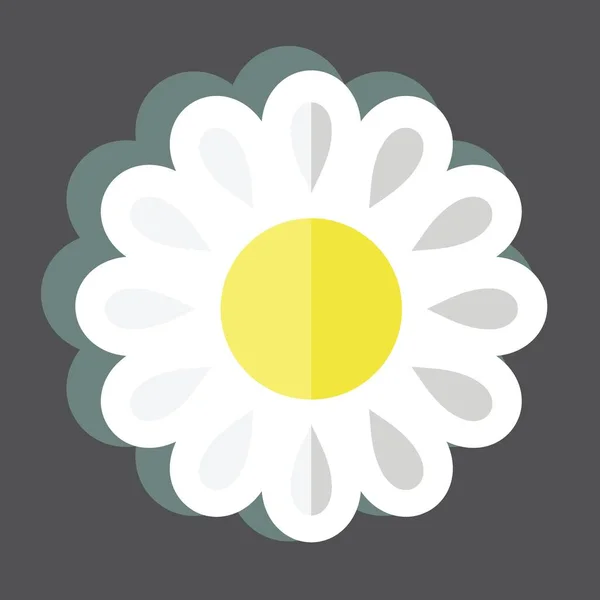 Sunny Weather Sticker Trendy Geïsoleerd Zwarte Achtergrond — Stockvector